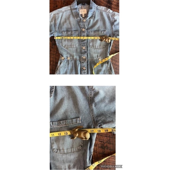 Jessica Simpson denim jean Christen romper shorts jumpsuit size small - Picture 6 of 14